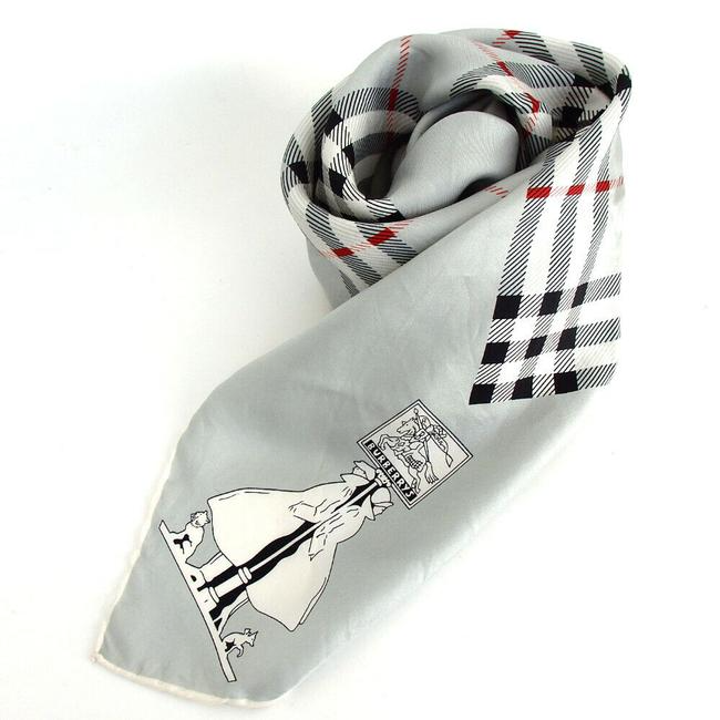 Burberry Bluered Nova Check Plaid Print Silk Scarfwrap