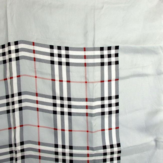 Burberry Bluered Nova Check Plaid Print Silk Scarfwrap