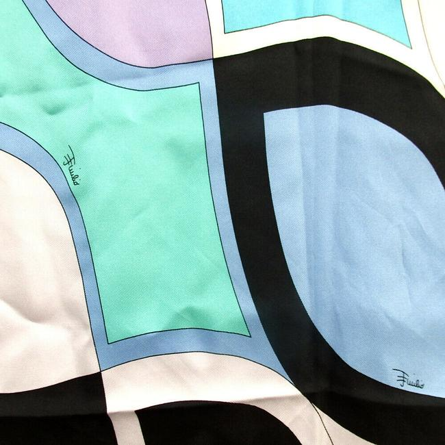 Emilio Pucci Purple Aqua Black Print Scarf