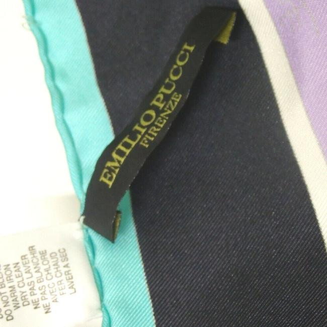 Emilio Pucci Purple Aqua Black Print Scarf